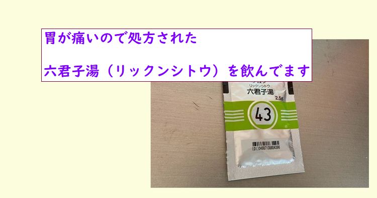 胃が痛いので処方された六君子湯（リックンシトウ）を飲んでます